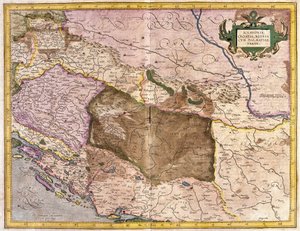 Sclavonia, Chorwacja, Bośnia i Dalmacja (grafika) autorstwa Gerardus Mercator