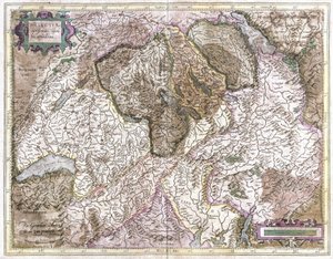 Szwajcaria (grawerowanie autorstwa Gerardus Mercator