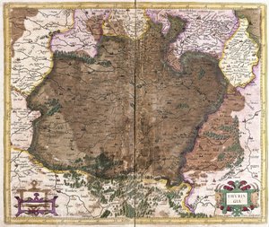 Turyngia, Niemcy (grawerowanie autorstwa Gerardus Mercator