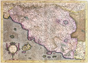 Toskania, Włochy (Grawerowanie autorstwa Gerardus Mercator