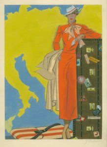 Moda damska 1932 / sukienka podróżna / Gerd Hartung