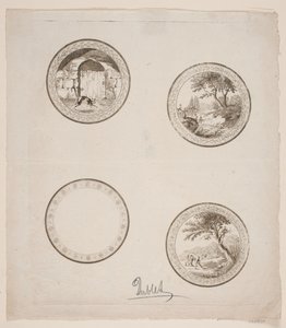 Cztery winiety do bajek La Fontaine autorstwa Gerhard Ludvig Lahde