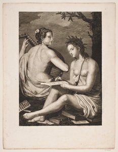 Terpsichore i Kalliope autorstwa Gerhard Ludvig Lahde