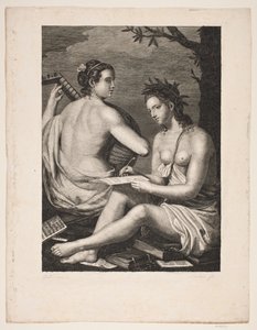 Terpsichore i Kalliope autorstwa Gerhard Ludvig Lahde