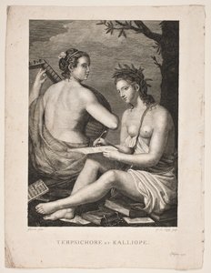 Terpsichore i Kalliope autorstwa Gerhard Ludvig Lahde