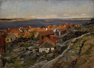 Widok na Nevlunghavn autorstwa Gerhard Munthe