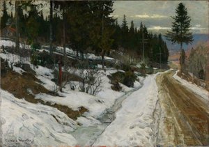Zima w Nittedal autorstwa Gerhard Munthe