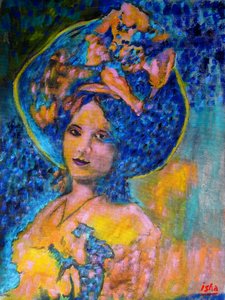 Flowered Damsel, 2023 (olej na płótnie)