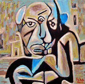 Mały Picasso, 2022 (olej na płótnie) autorstwa Gerhardt Isringhaus