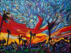 Sidhartha Sunrise, 2022, olej na płótnie autorstwa Gerhardt Isringhaus