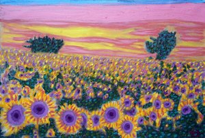 Sunflower Field, 2024 (olej na płótnie) autorstwa Gerhardt Isringhaus