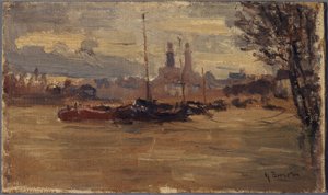 Sekwana przy Pont des Invalides (powódź w 1910 r.) autorstwa Germain Eugene Bonneton