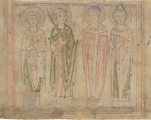 Święci Cyprian, Wit, Stefan i Korneliusz autorstwa German 12th Century
