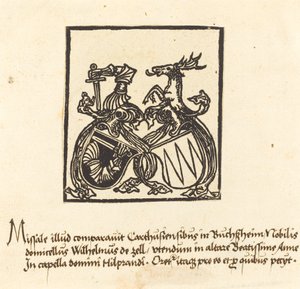 Ekslibris Wilhelma von Zell autorstwa German 15th Century