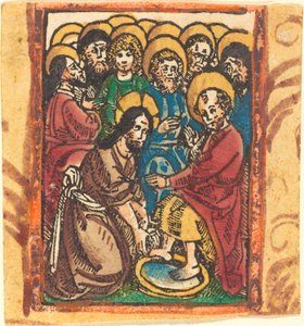 Chrystus obmywa stopy apostołom autorstwa German 15th Century