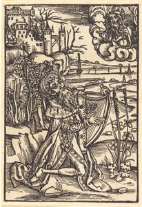 David grający na harfie autorstwa German 15th Century