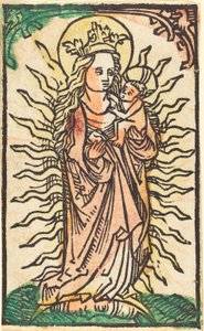 Madonna z Dzieciątkiem w chwale na półksiężycu autorstwa German 15th Century