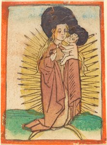 Madonna z Dzieciątkiem w chwale na półksiężycu autorstwa German 15th Century
