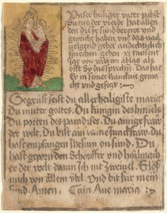 Madonna z Dzieciątkiem w chwale z odpustem i modlitwą autorstwa German 15th Century