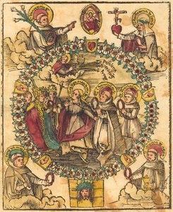 Madonna w różańcu ze świętymi autorstwa German 15th Century
