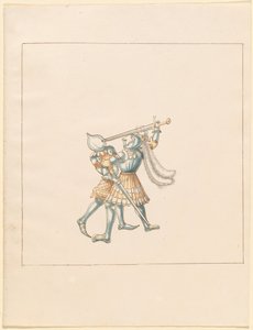 Freydal, Księga potyczek i turnieju cesarza Maksymiliana I: Walki na piechotę (potyczki) (tom III): płyta 160 autorstwa German 16th Century
