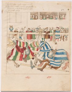 Imitacja pojedynku wojennego ze stałymi tarczami autorstwa German 16th Century
