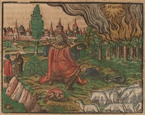 Mojżesz i gorejący krzew autorstwa German 16th Century