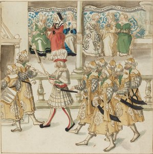 Paradujący rycerze w orientalnych strojach autorstwa German 16th Century