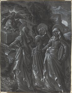 Trzy kobiety przy grobie [recto] autorstwa German 16th Century