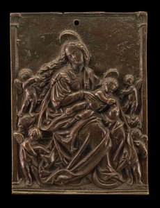 Dziewica i dziecko z czterema aniołami autorstwa German 16th Century