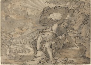 Alegoryczna postać kobieca w krajobrazie [recto] autorstwa German 17th Century