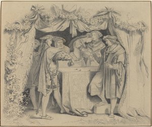 Mężczyźni rzucający kośćmi autorstwa German 19th Century