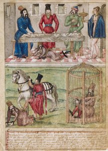Bayezid I więziony przez Timura, przed 1561