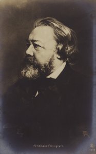 Ferdinand Freiligrath (1810-1876), niemiecki poeta (zdjęcie czarno-białe) autorstwa German Photographer