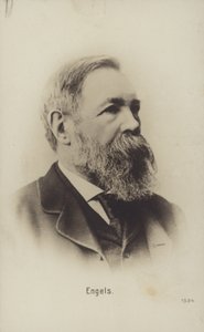 Fryderyk Engels (1820-1895), niemiecki teoretyk polityki, badacz społeczny i pisarz (zdjęcie czarno-białe) autorstwa German Photographer