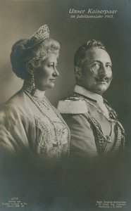 Cesarz Wilhelm II i cesarzowa Augusta Wiktoria w roku swojego srebrnego jubileuszu autorstwa German Photographer