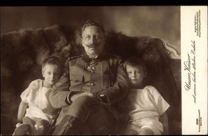 Cesarz Wilhelm II, dwóch najstarszych synów, Liersch 3686 autorstwa German Photographer