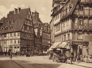 Marktstrasse, Hanower (zdjęcie czarno-białe)