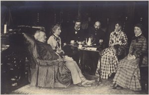 Portret Richarda Wagnera z przyjaciółmi i rodziną (zdjęcie czarno-białe) autorstwa German Photographer