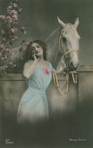 Pocztówka niemieckiej gwiazdy filmowej Henny Porten, wysłana w 1913 r. (zdjęcie ręcznie kolorowane) autorstwa German Photographer