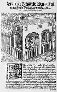 Mnich franciszkański kopiujący rękopis autorstwa German School