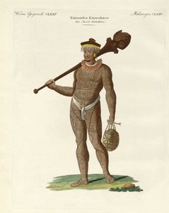 Nukahiwans z nietoperzem i tykwami (kolorowy grawerunek) autorstwa German School