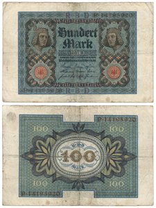 Banknot stumark, 1920 (odwrócony i odwrócony) autorstwa German School