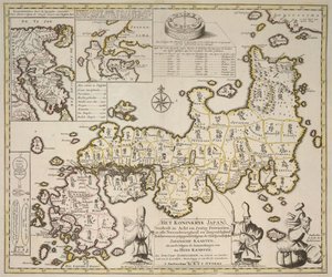 Mapa Królestwa Japonii podzielonego na sześćdziesiąt osiem prowincji, Oddzielne mapy Kamschatki i Niphon autorstwa German School