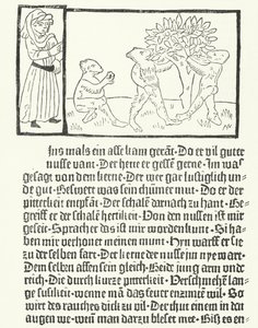Scena z książki „Der Edelstein” (Klejnot) Ulricha Bonera (rycina) autorstwa German School