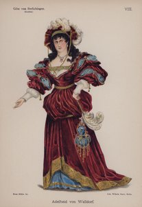 Adelheid von Walldorf, z Gotz von Berlichingen przez Goethego (kolor lito) autorstwa German School