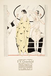 Reklama "F.V. Grunfeld", od Styl, pub.1922 (druk pochoir) autorstwa German School