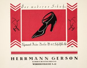 Reklama butów Herrmann Gerson, ze Styl, wyd. 1922 (druk pochoir) autorstwa German School