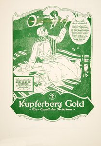 Reklama Kupferberg Gold, od Styl, pub.1922 (druk pochoir) autorstwa German School