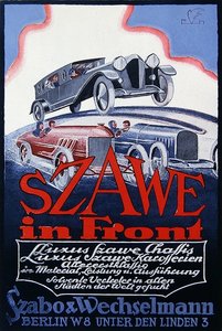 Reklama Szawe Motor Cars, 1921 autorstwa German School